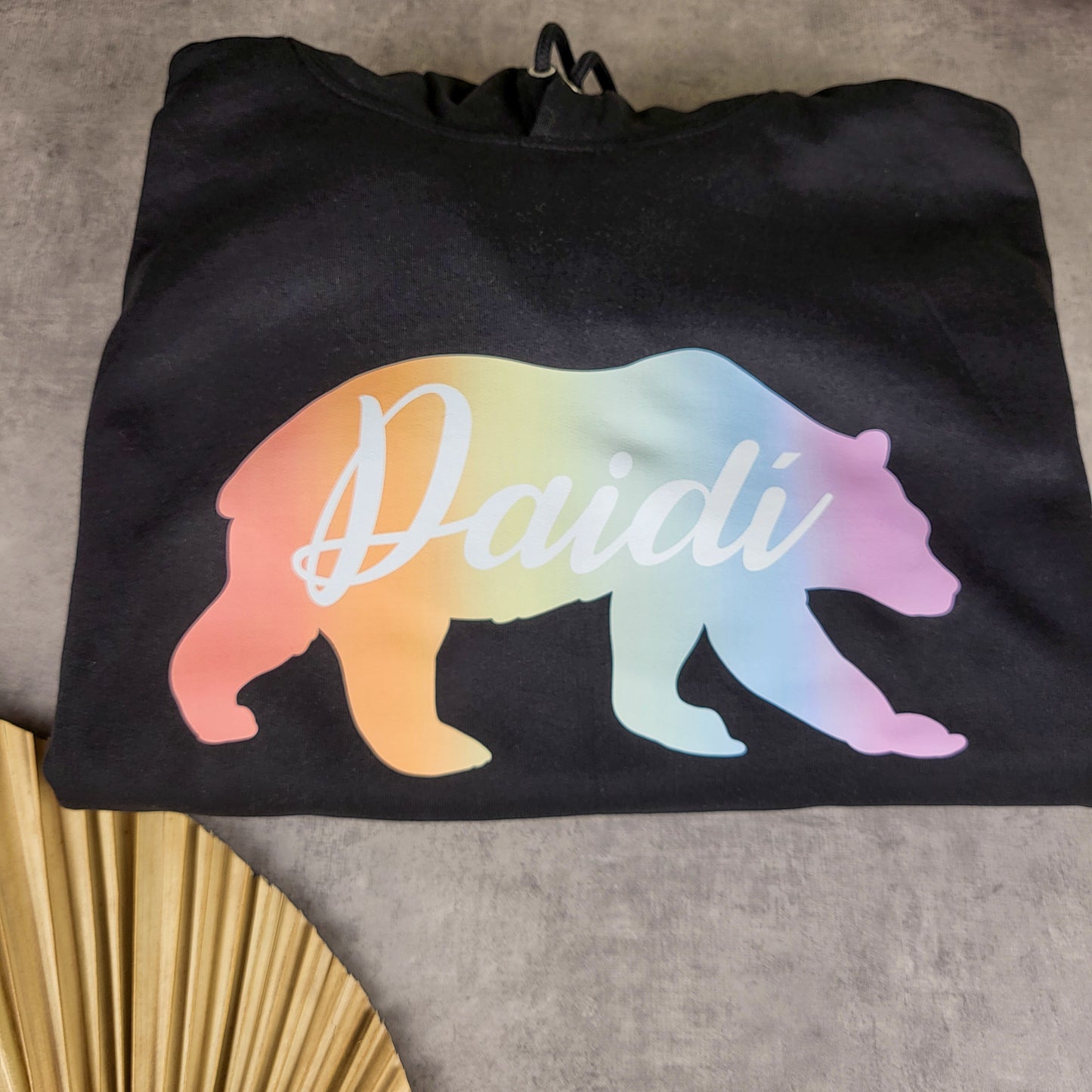 Rainbow Daidí béar hoodie