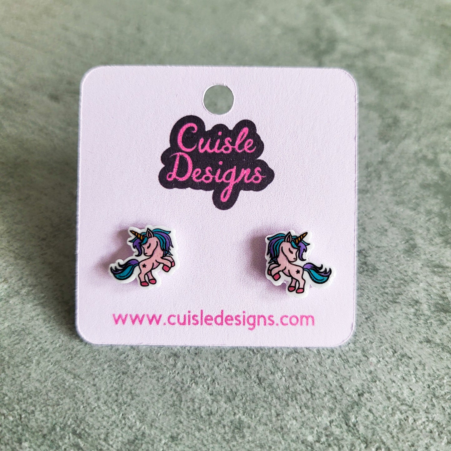Unicorn stud earrings