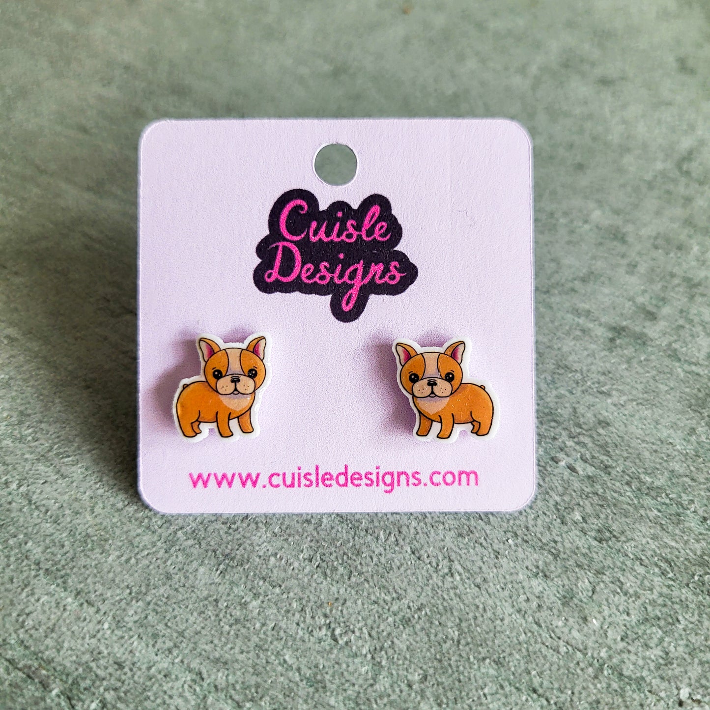 Frenchie stud earring