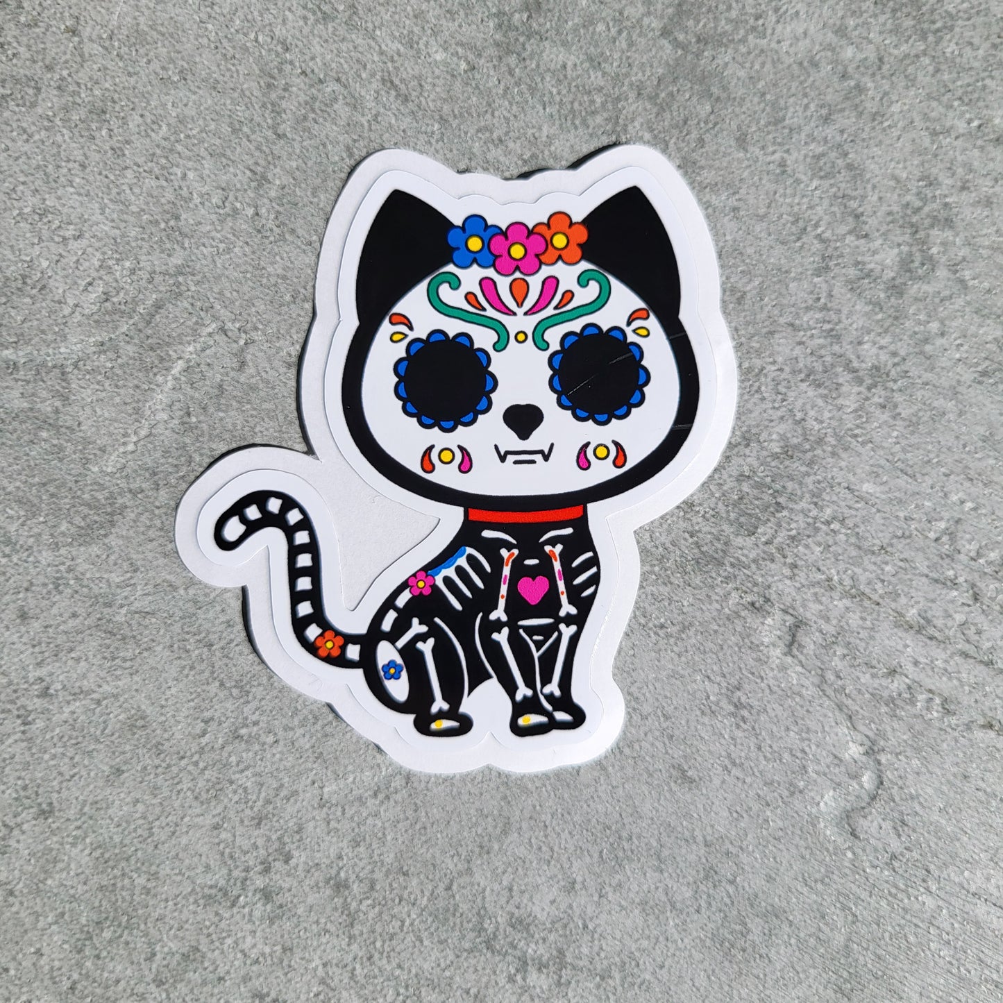 Sugar skull cat sticker