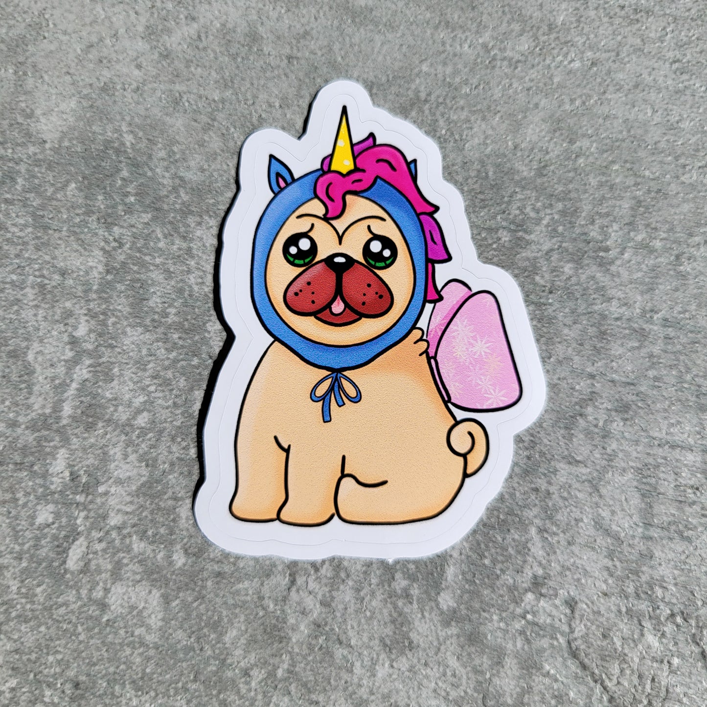 Unicorn pug sticker
