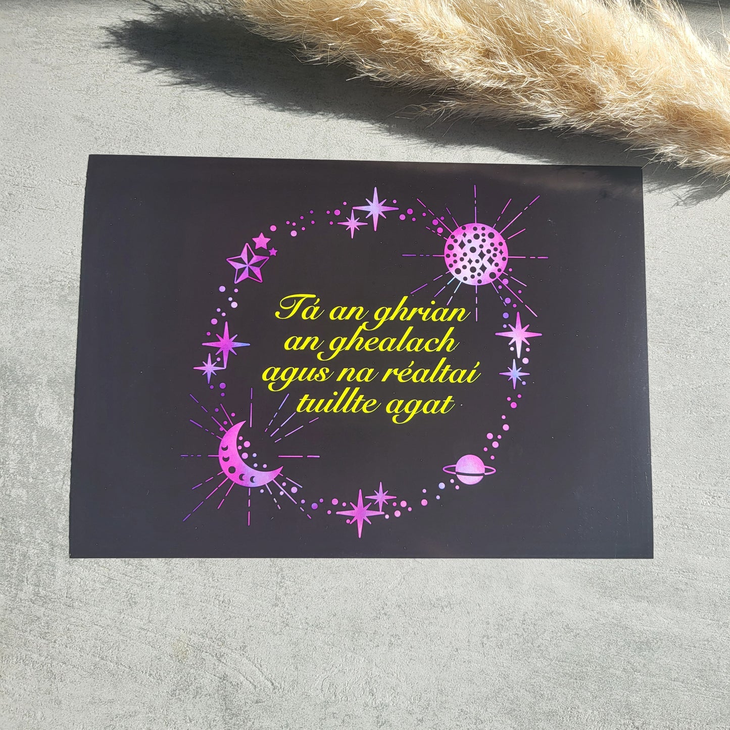 Grian, gealach agus na réaltaí print