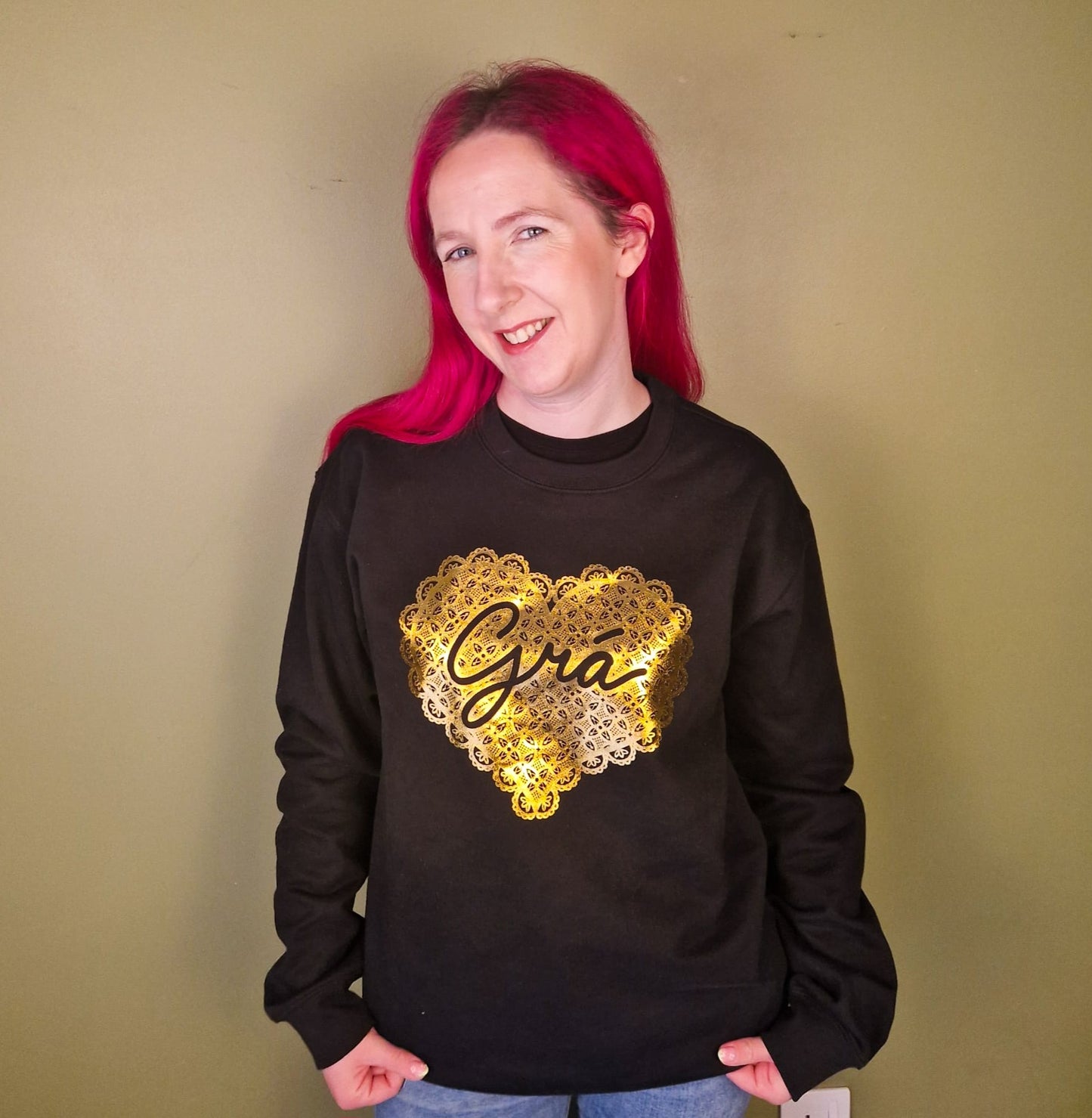 Metallic gold grá jumper