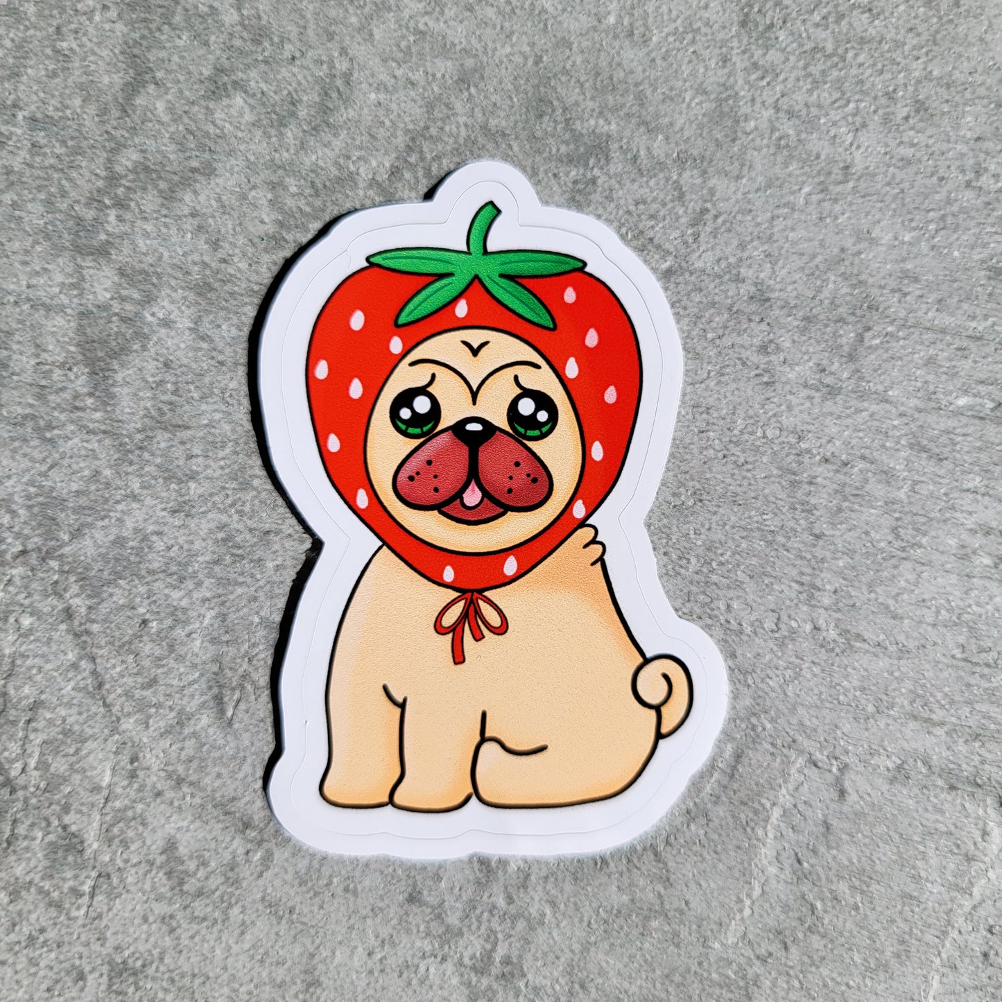 Strawberry pug sticker