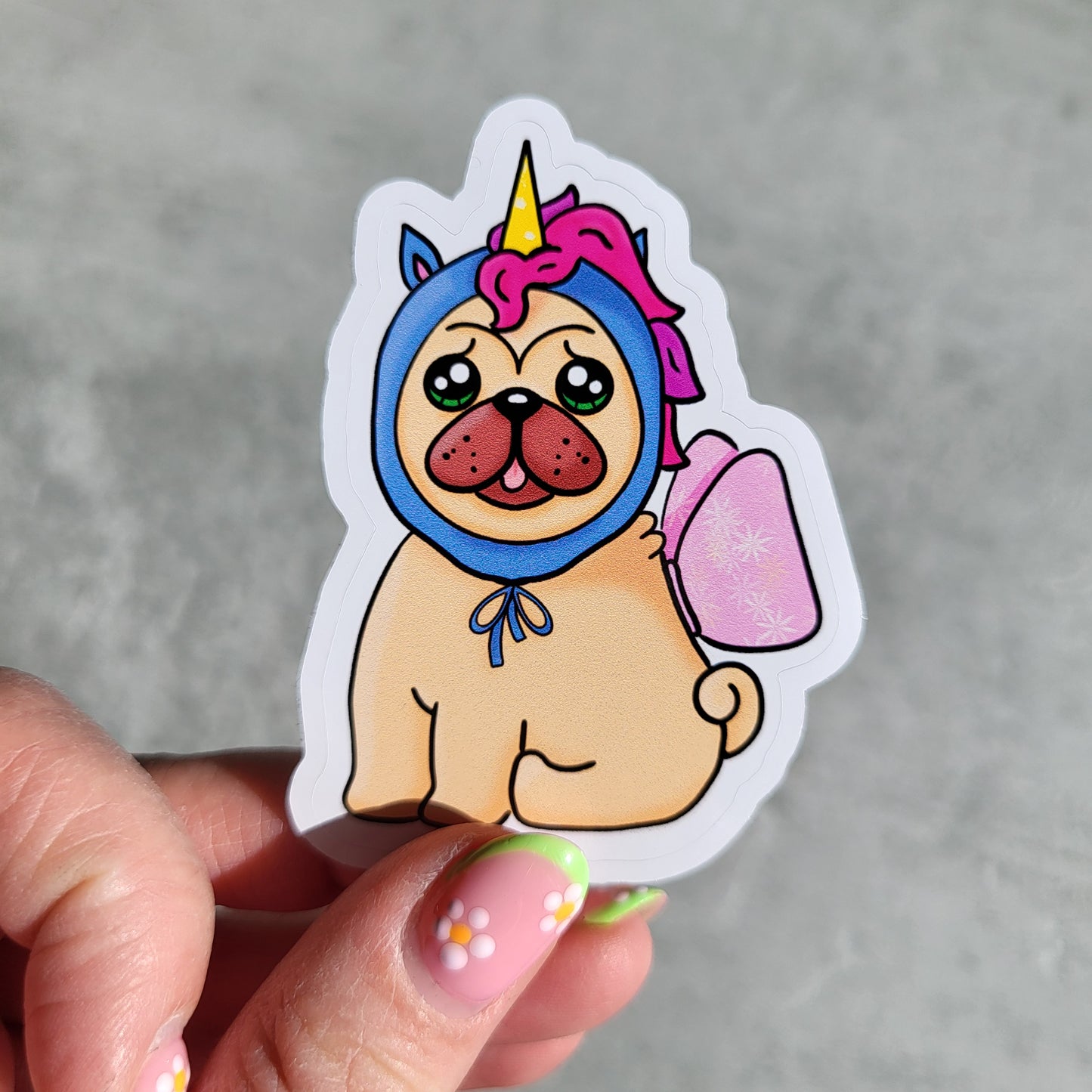 Unicorn pug sticker
