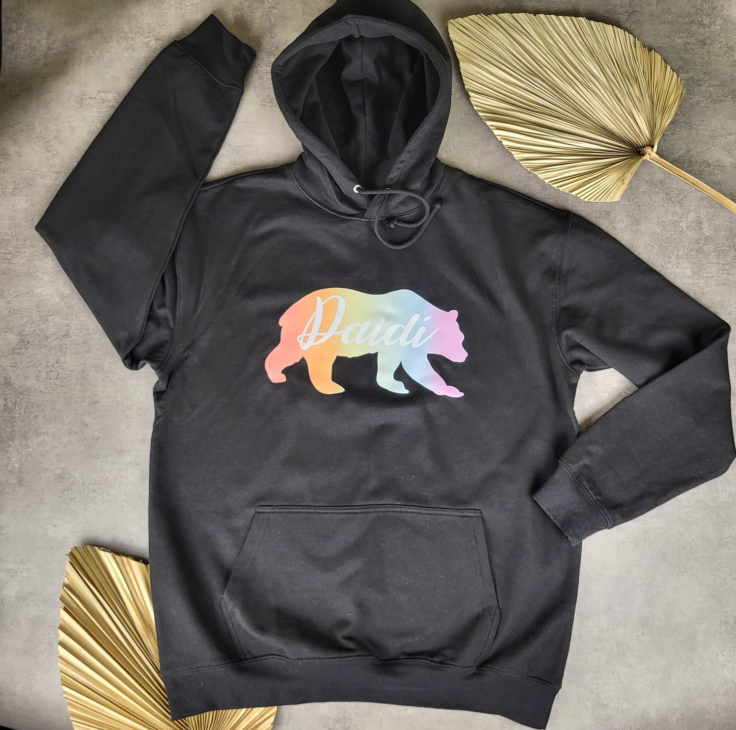 Rainbow Daidí béar hoodie