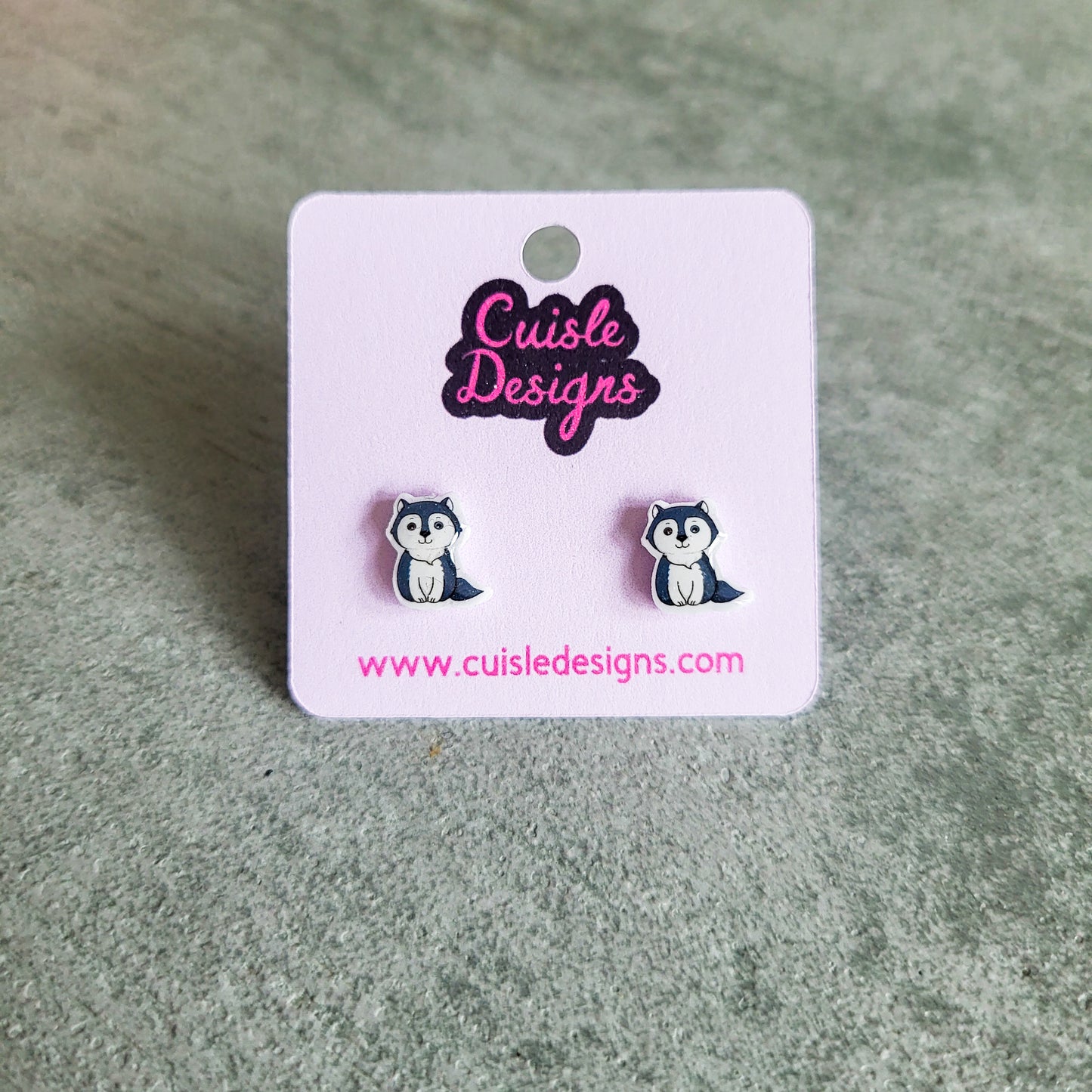 Husky stud earrings