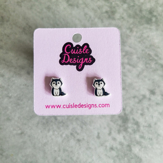 Husky stud earrings