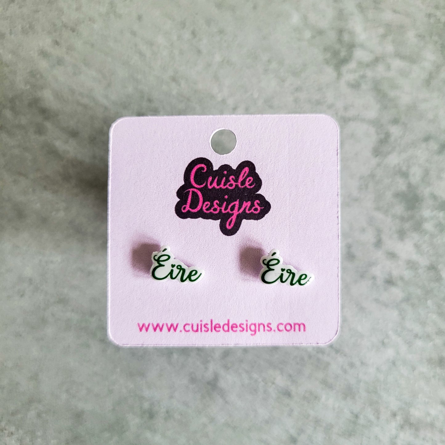 Éire earrings (cursive style)