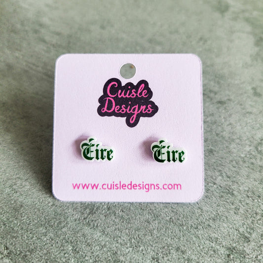 Éire earrings (vintage writing)