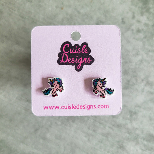 Unicorn stud earrings