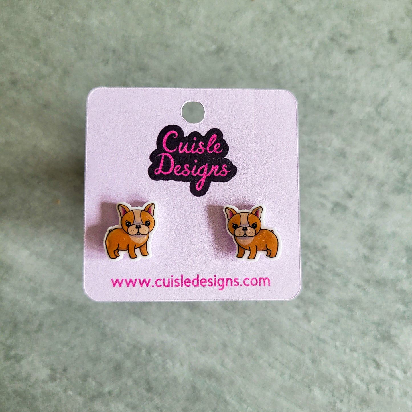 Frenchie stud earring